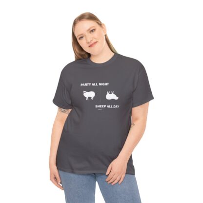 PARTY ALL NIGHT SHEEP ALL DAY Unisex Heavy Cotton Tee - Image 201