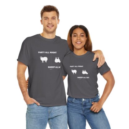 PARTY ALL NIGHT SHEEP ALL DAY Unisex Heavy Cotton Tee - Image 213