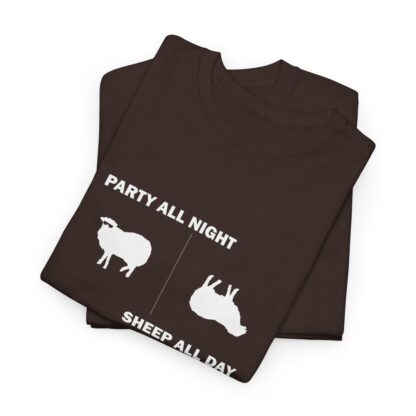 PARTY ALL NIGHT SHEEP ALL DAY Unisex Heavy Cotton Tee - Image 60