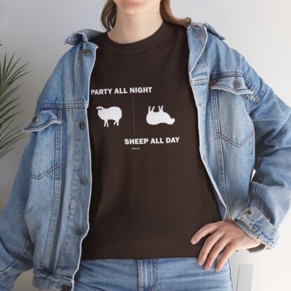 PARTY ALL NIGHT SHEEP ALL DAY Unisex Heavy Cotton Tee - Image 77