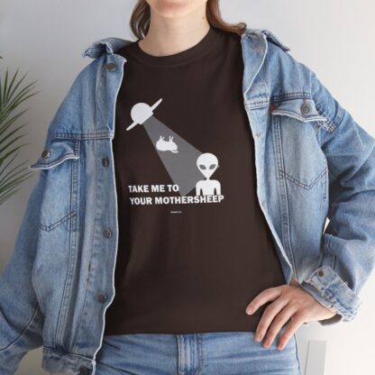 TAKE ME TO YOUR MOTHERSHEEP Unisex Heavy Cotton Tee - Image 104