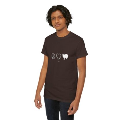 PEACE LOVE SHEEP Unisex Heavy Cotton Tee - Image 100