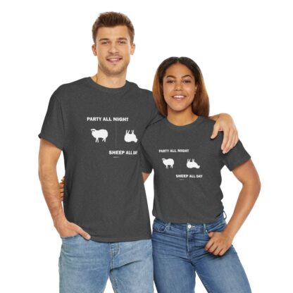 PARTY ALL NIGHT SHEEP ALL DAY Unisex Heavy Cotton Tee - Image 159