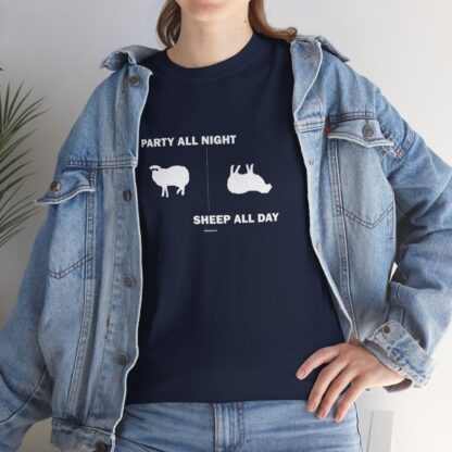 PARTY ALL NIGHT SHEEP ALL DAY Unisex Heavy Cotton Tee - Image 266