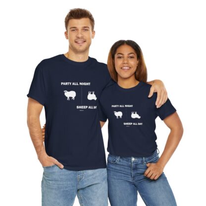 PARTY ALL NIGHT SHEEP ALL DAY Unisex Heavy Cotton Tee - Image 267