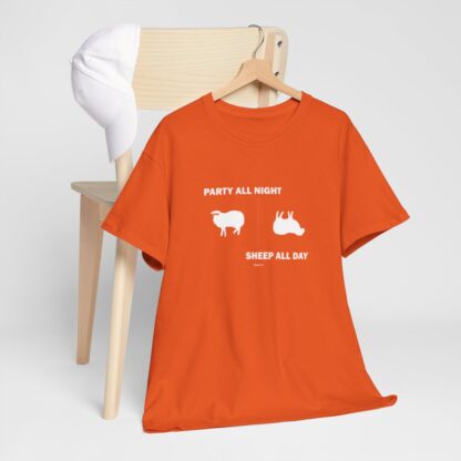 PARTY ALL NIGHT SHEEP ALL DAY Unisex Heavy Cotton Tee - Image 35