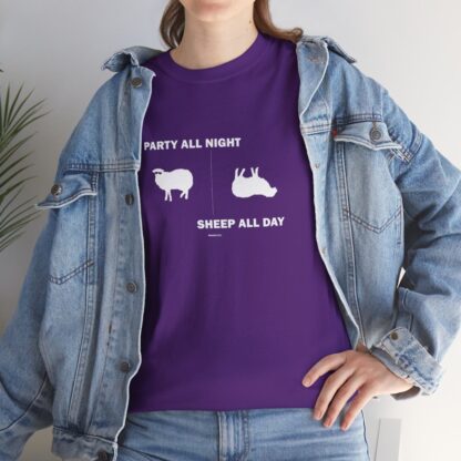 PARTY ALL NIGHT SHEEP ALL DAY Unisex Heavy Cotton Tee - Image 293