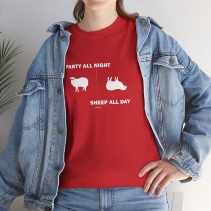 PARTY ALL NIGHT SHEEP ALL DAY Unisex Heavy Cotton Tee - Image 320