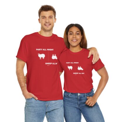 PARTY ALL NIGHT SHEEP ALL DAY Unisex Heavy Cotton Tee - Image 321