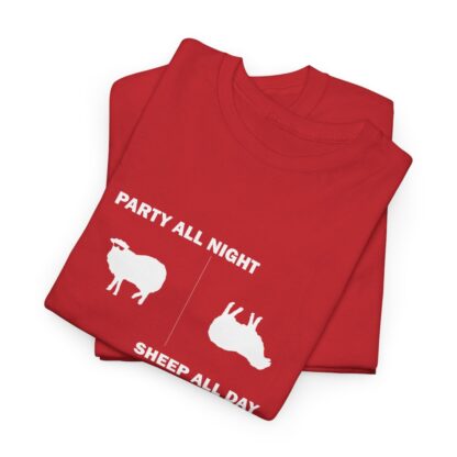 PARTY ALL NIGHT SHEEP ALL DAY Unisex Heavy Cotton Tee - Image 303