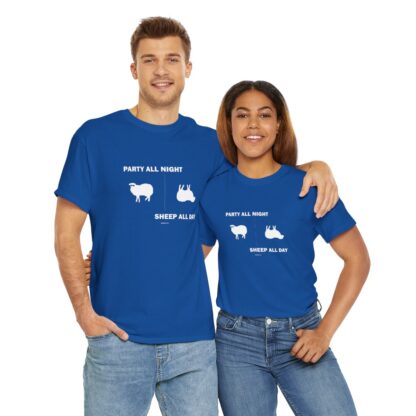 PARTY ALL NIGHT SHEEP ALL DAY Unisex Heavy Cotton Tee - Image 240