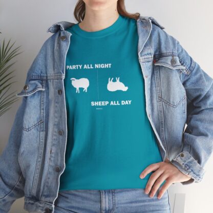 PARTY ALL NIGHT SHEEP ALL DAY Unisex Heavy Cotton Tee - Image 185