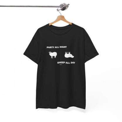 PARTY ALL NIGHT SHEEP ALL DAY Unisex Heavy Cotton Tee - Image 7