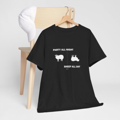 PARTY ALL NIGHT SHEEP ALL DAY Unisex Heavy Cotton Tee - Image 8