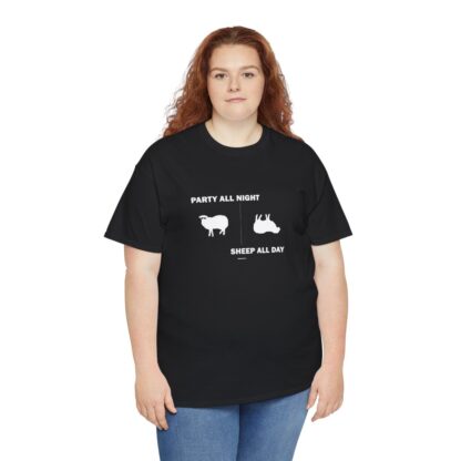 PARTY ALL NIGHT SHEEP ALL DAY Unisex Heavy Cotton Tee - Image 15