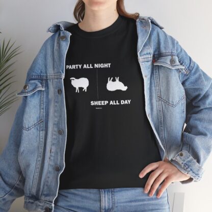 PARTY ALL NIGHT SHEEP ALL DAY Unisex Heavy Cotton Tee - Image 23