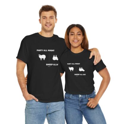 PARTY ALL NIGHT SHEEP ALL DAY Unisex Heavy Cotton Tee - Image 24