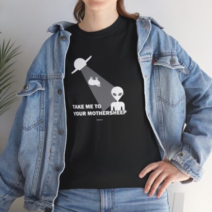 TAKE ME TO YOUR MOTHERSHEEP Unisex Heavy Cotton Tee - Image 50