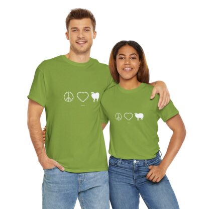 PEACE LOVE SHEEP Unisex Heavy Cotton Tee - Image 132