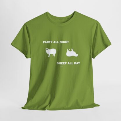 PARTY ALL NIGHT SHEEP ALL DAY Unisex Heavy Cotton Tee - Image 82