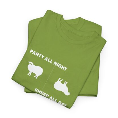 PARTY ALL NIGHT SHEEP ALL DAY Unisex Heavy Cotton Tee - Image 87