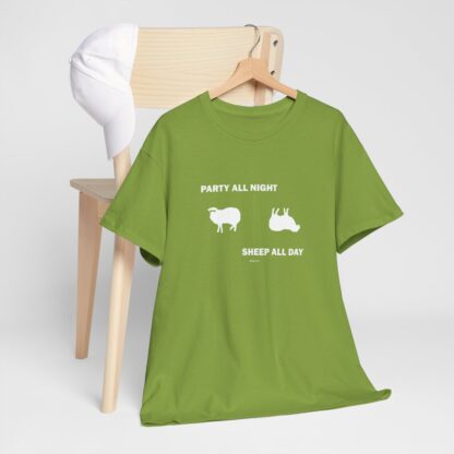 PARTY ALL NIGHT SHEEP ALL DAY Unisex Heavy Cotton Tee - Image 89