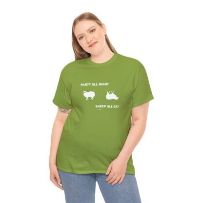 PARTY ALL NIGHT SHEEP ALL DAY Unisex Heavy Cotton Tee - Image 93