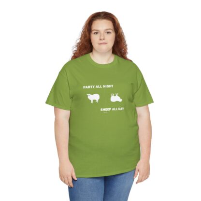 PARTY ALL NIGHT SHEEP ALL DAY Unisex Heavy Cotton Tee - Image 96