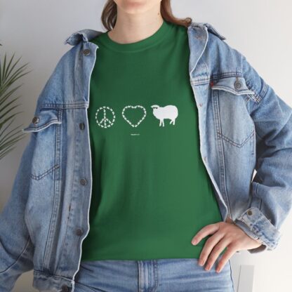 PEACE LOVE SHEEP Unisex Heavy Cotton Tee - Image 158