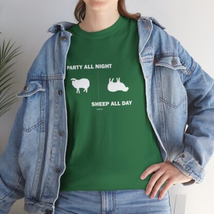 PARTY ALL NIGHT SHEEP ALL DAY Unisex Heavy Cotton Tee - Image 131