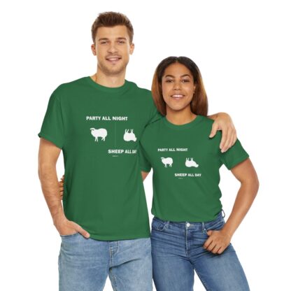 PARTY ALL NIGHT SHEEP ALL DAY Unisex Heavy Cotton Tee - Image 132