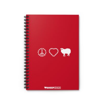 PEACE LOVE SHEEP Spiral Notebook - Ruled Line