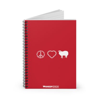 PEACE LOVE SHEEP Spiral Notebook - Ruled Line - Image 2