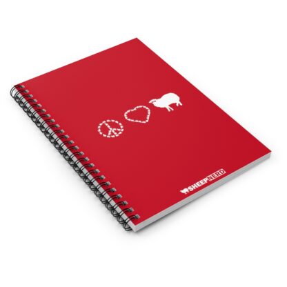 PEACE LOVE SHEEP Spiral Notebook - Ruled Line - Image 3