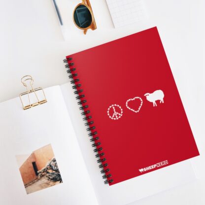 PEACE LOVE SHEEP Spiral Notebook - Ruled Line - Image 5