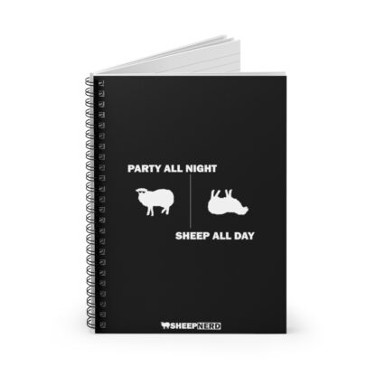 PARTY ALL NIGHT SHEEP ALL DAY Spiral Notebook - Ruled Line - Image 2