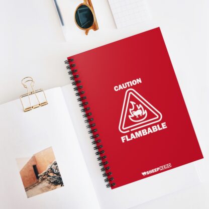 CAUTION FLAMBABLE Spiral Notebook - Ruled Line - Image 5