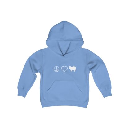 PEACE LOVE SHEEP Youth Heavy Blend Hooded Sweatshirt - Image 19