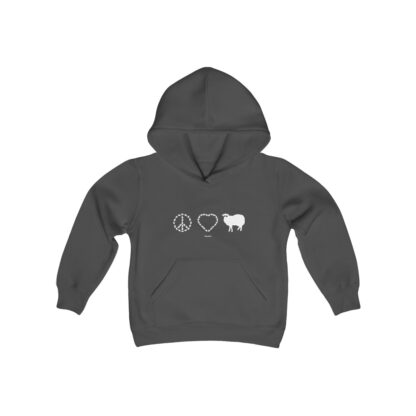 PEACE LOVE SHEEP Youth Heavy Blend Hooded Sweatshirt - Image 17