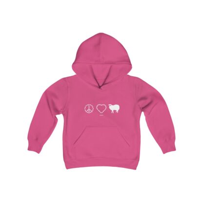 PEACE LOVE SHEEP Youth Heavy Blend Hooded Sweatshirt - Image 29