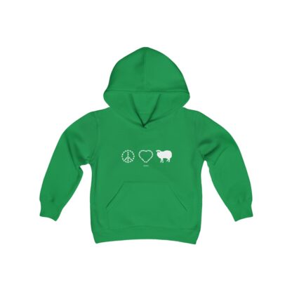 PEACE LOVE SHEEP Youth Heavy Blend Hooded Sweatshirt - Image 15