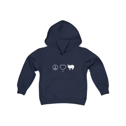 PEACE LOVE SHEEP Youth Heavy Blend Hooded Sweatshirt - Image 23