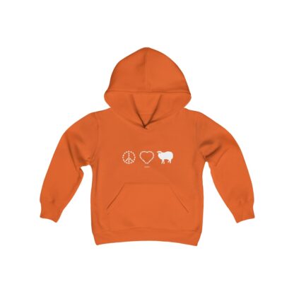 PEACE LOVE SHEEP Youth Heavy Blend Hooded Sweatshirt - Image 9