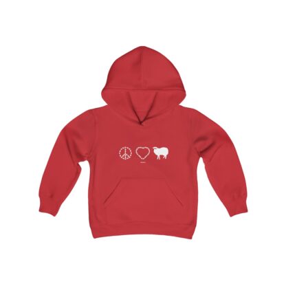 PEACE LOVE SHEEP Youth Heavy Blend Hooded Sweatshirt