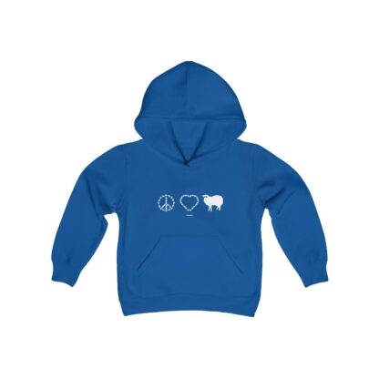 PEACE LOVE SHEEP Youth Heavy Blend Hooded Sweatshirt - Image 21