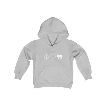 PEACE LOVE SHEEP Youth Heavy Blend Hooded Sweatshirt - Image 5