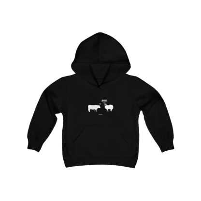 MOO Sheep Youth Heavy Blend Hooded Sweatshirt - Image 3