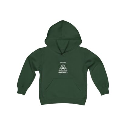 CAUTION FLAMBABLE Youth Heavy Blend Hooded Sweatshirt - Image 13