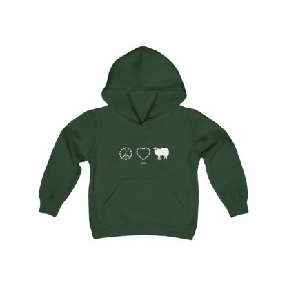 PEACE LOVE SHEEP Youth Heavy Blend Hooded Sweatshirt - Image 13