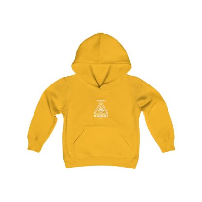 CAUTION FLAMBABLE Youth Heavy Blend Hooded Sweatshirt - Image 7